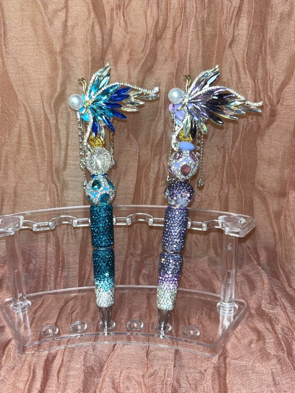 Sparkling Winged Crystal Ballpoint Pen - Teal or Lavender $30 each